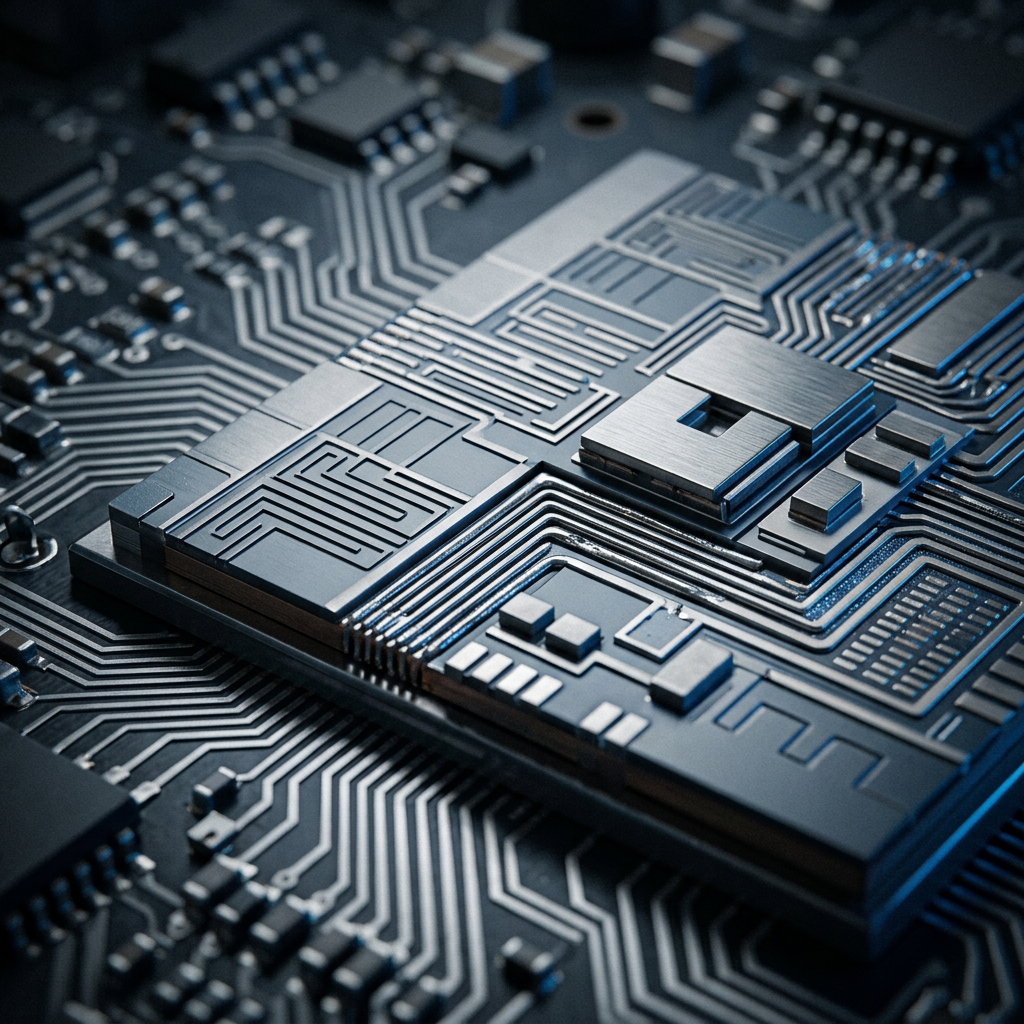 Macro detail of circuit pathways and precision architecture