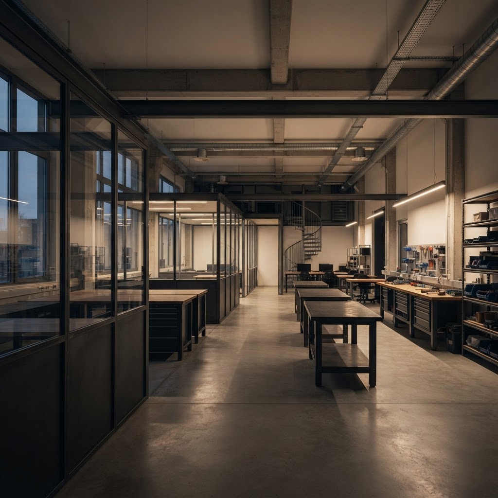 Modern architectural studio space for AI engineering