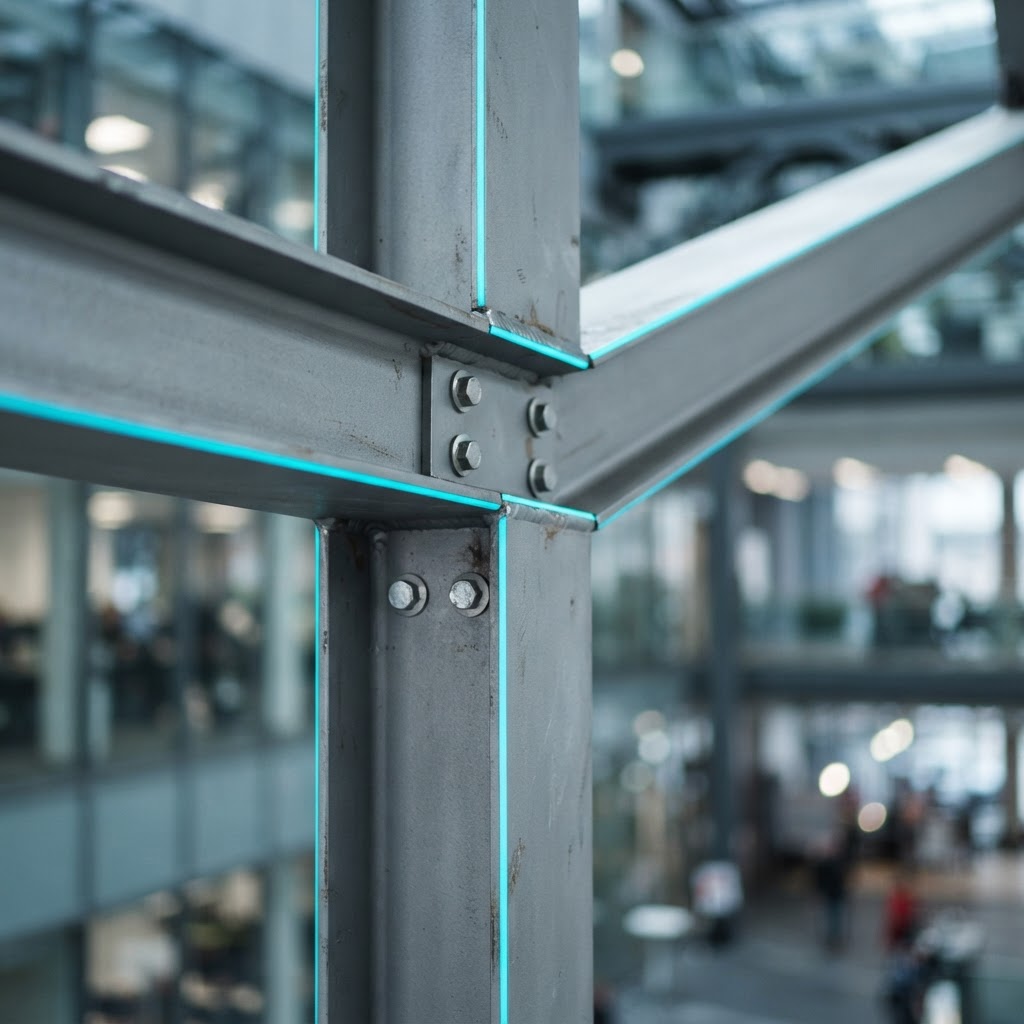 Macro view of architectural metal structure