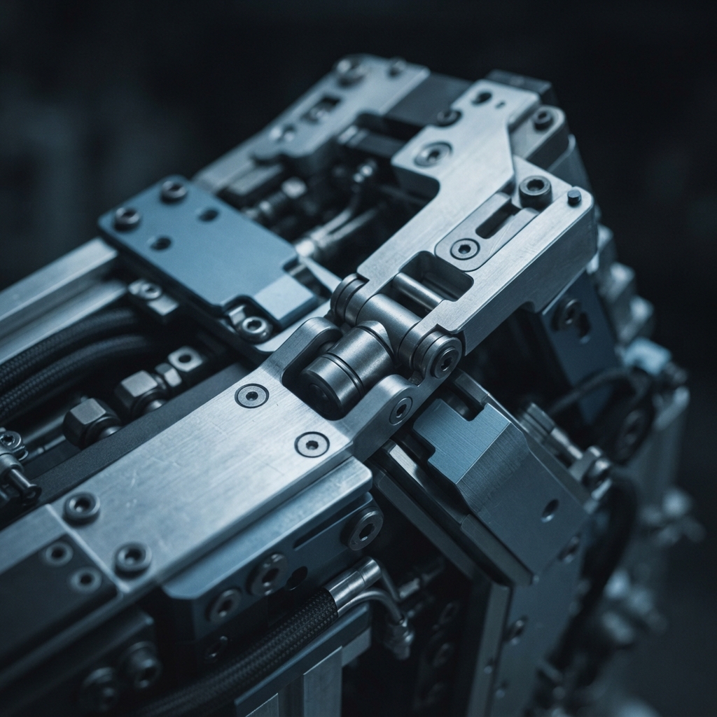 Close up of modular industrial engineering components