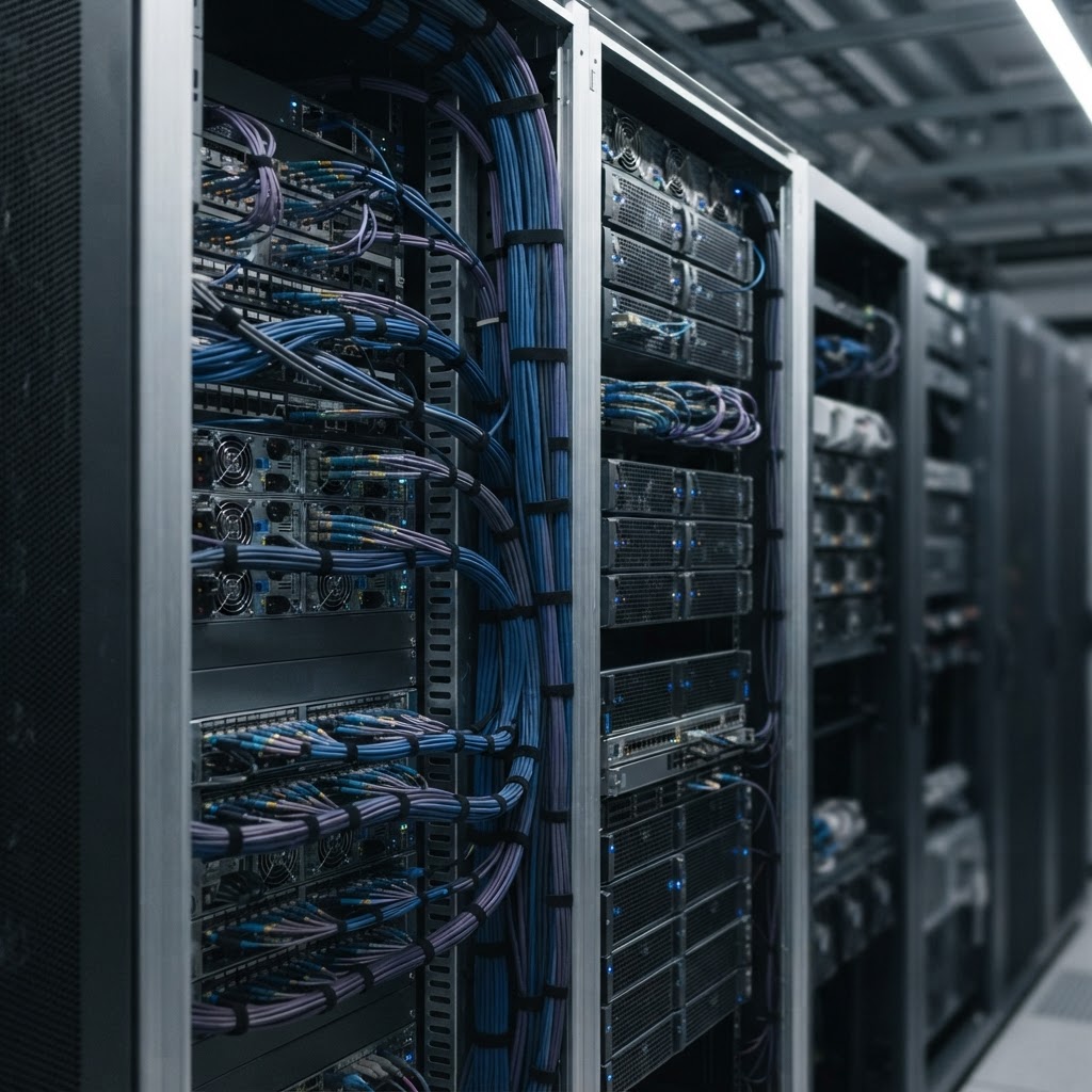 Detailed view of high end server infrastructure