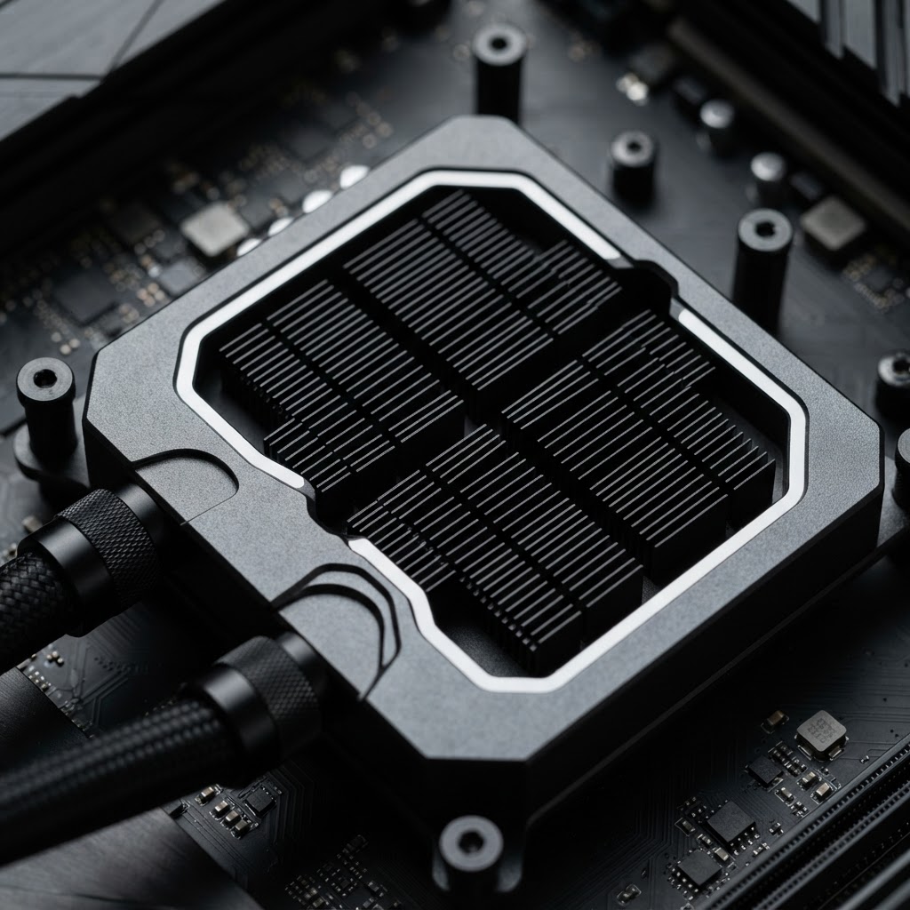Macro view of matte industrial metal components