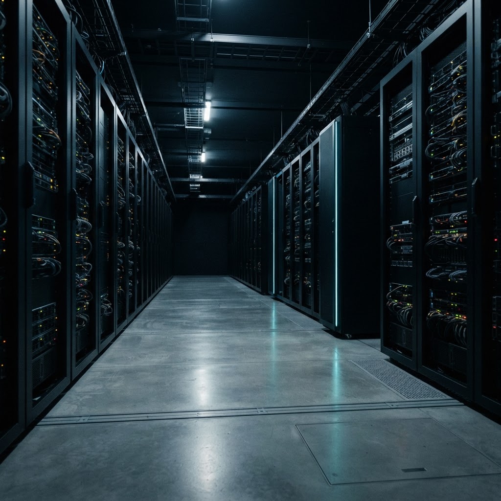 Clean minimalist server room infrastructure