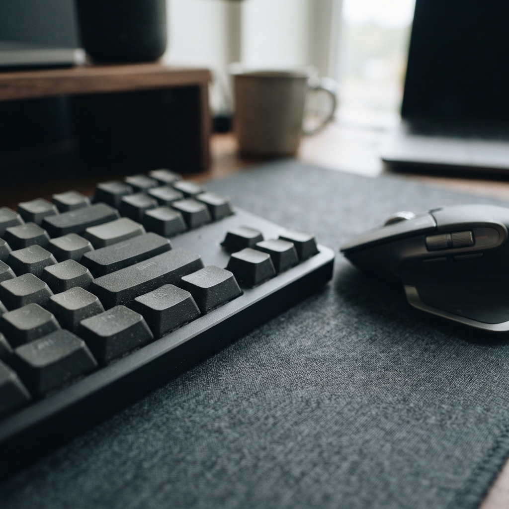 Close up of high quality computer hardware on a desk