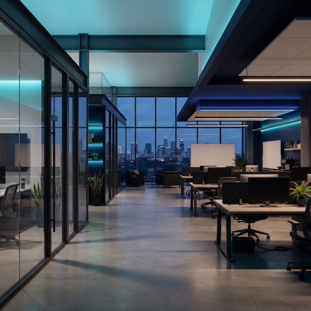 Modern quiet office space for focused work
