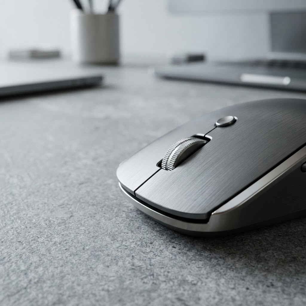 Detail of high quality metal hardware on stone surface