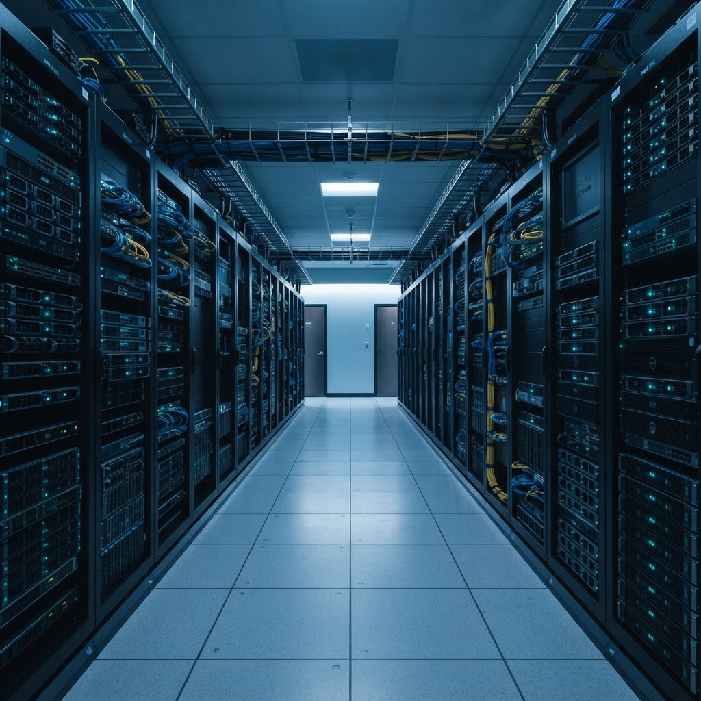 Sophisticated and orderly server room environment