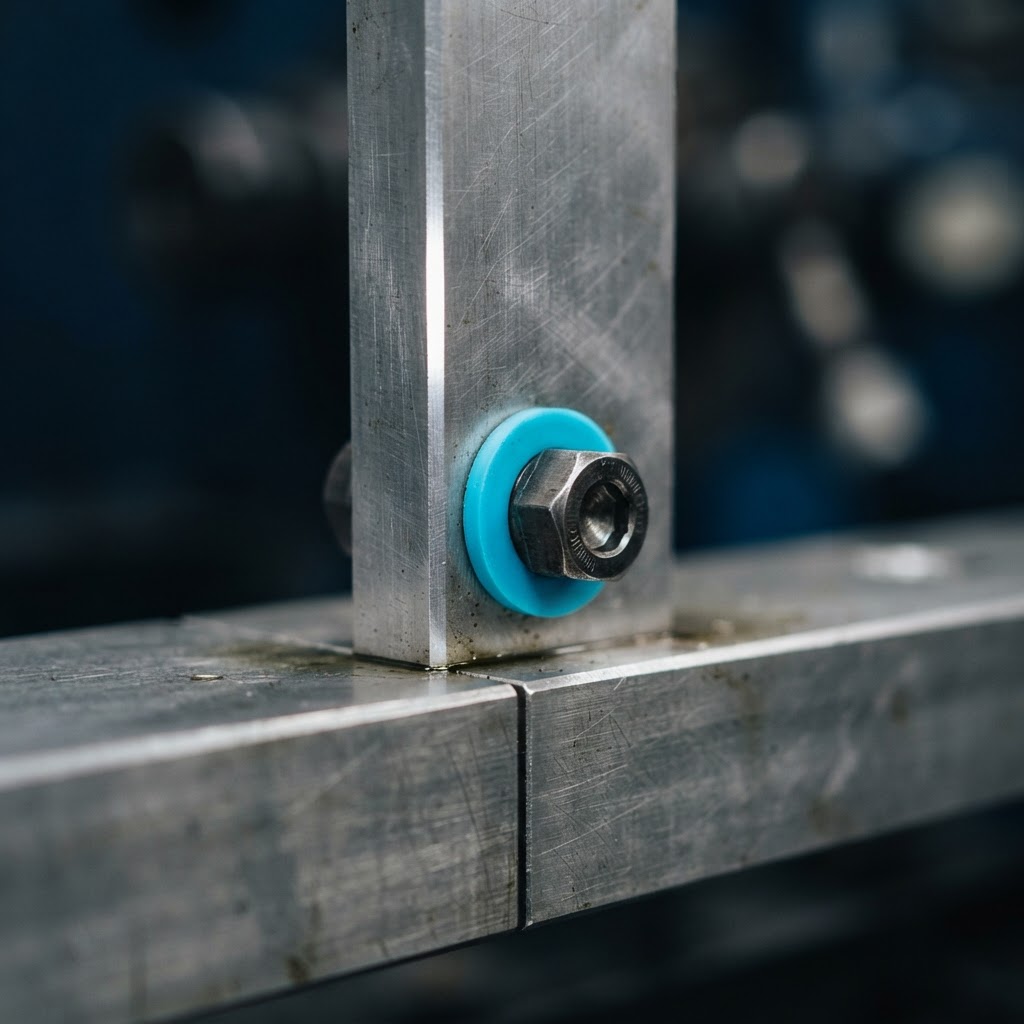 Macro detail of industrial aluminum connection points