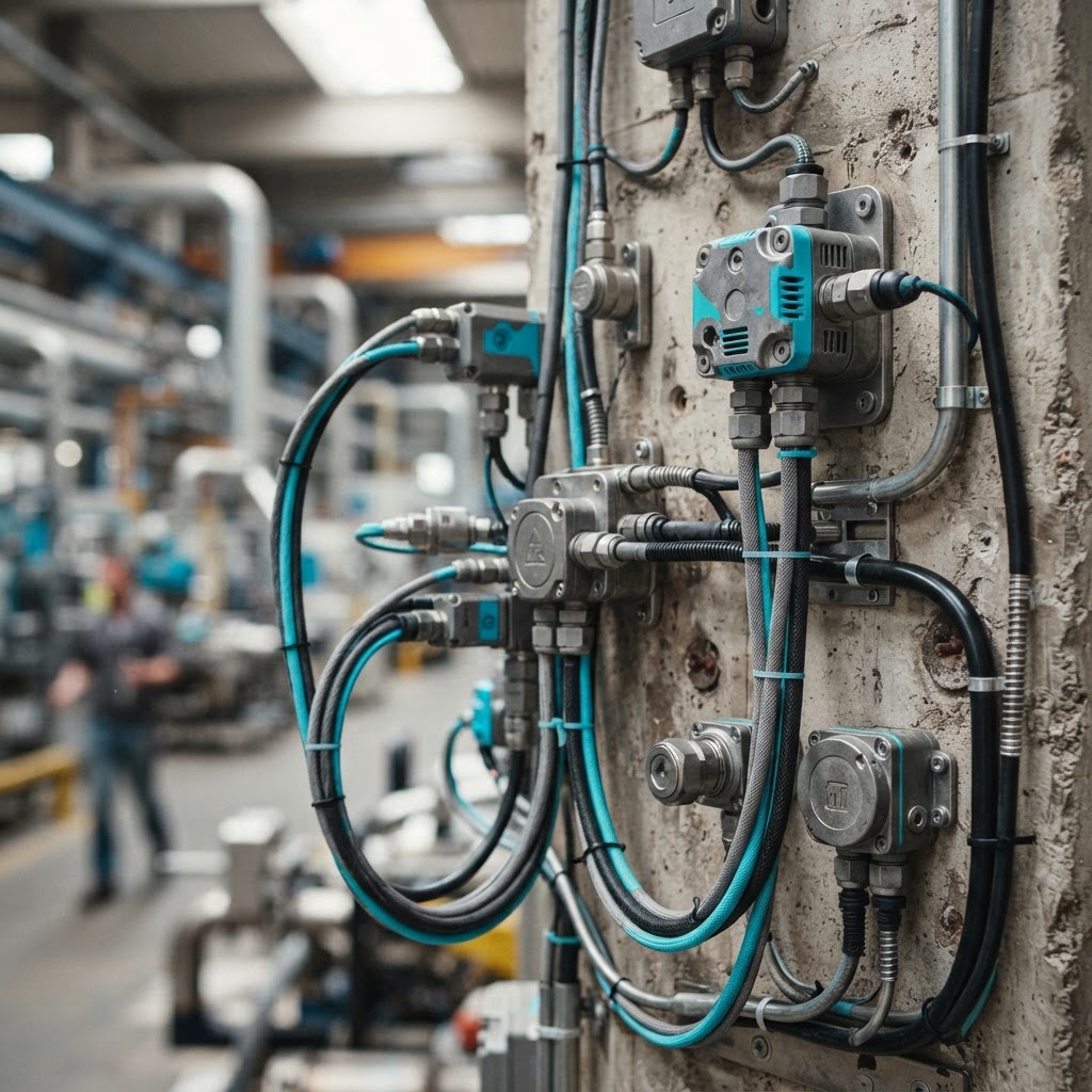Close up of industrial jobsite sensor hardware
