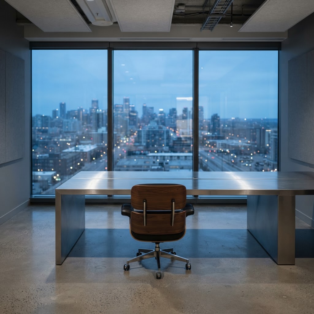 Modern professional meeting space with clean lines