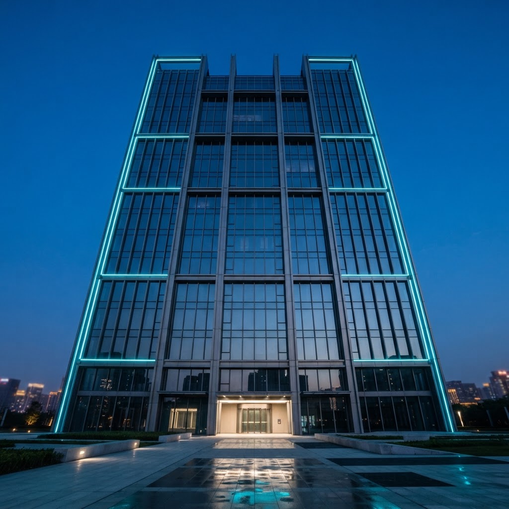 Modern glass and steel building exterior