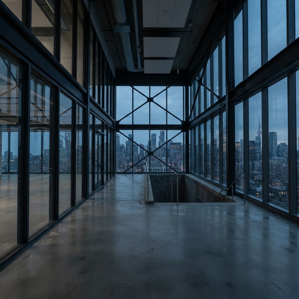 Modern minimalist architectural interior with clean lines