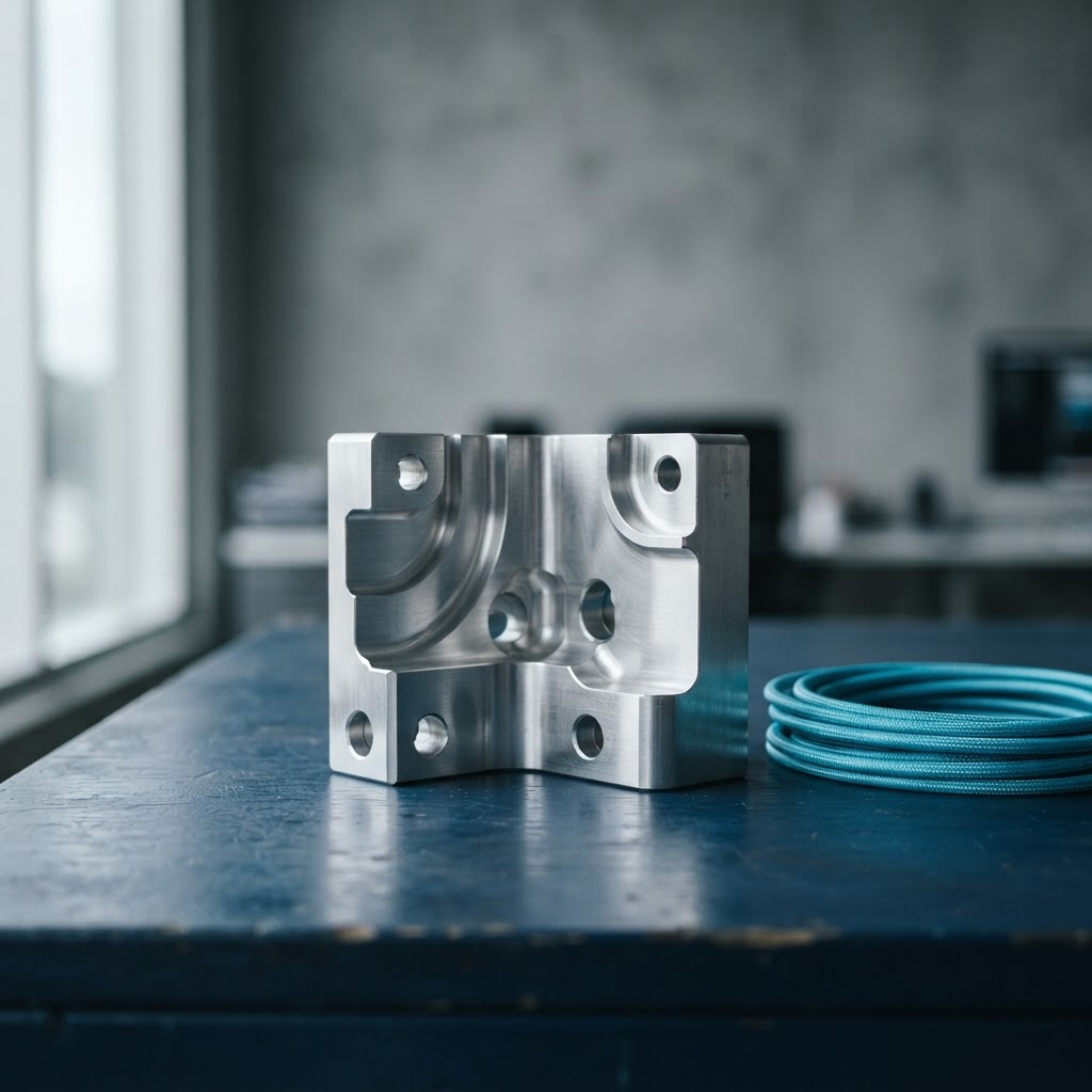 A brushed aluminum shipping container model on a desk