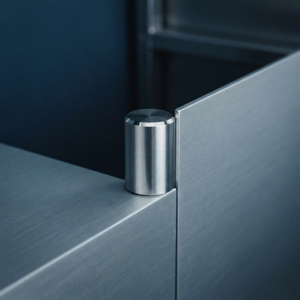 Metallic cylinder at the junction of two surfaces
