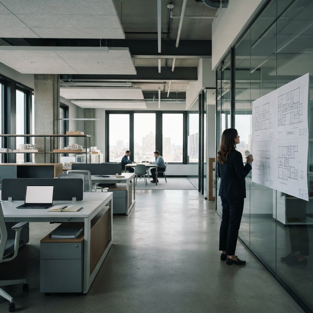 Modern professional workspace interior