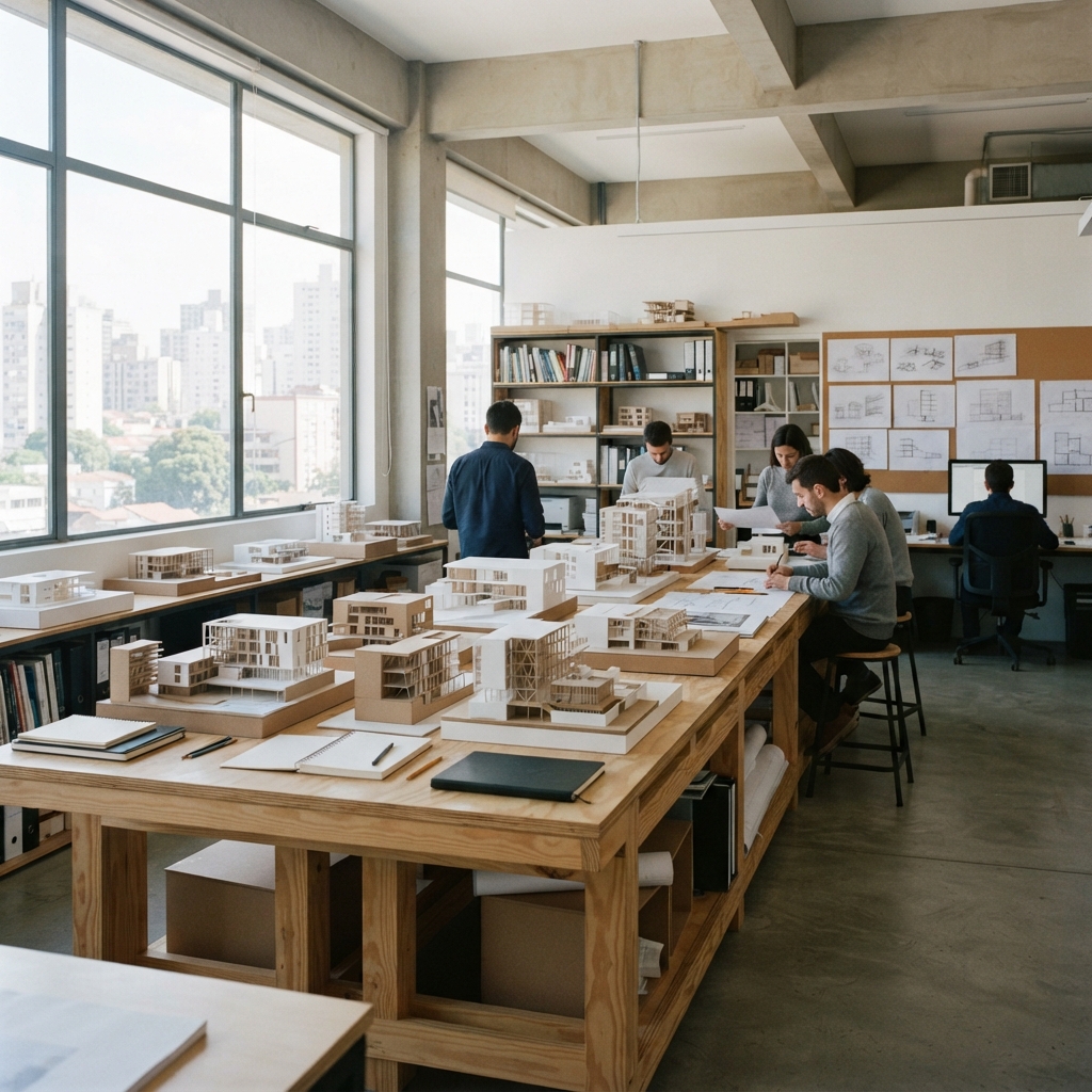 Clean professional workspace for planning
