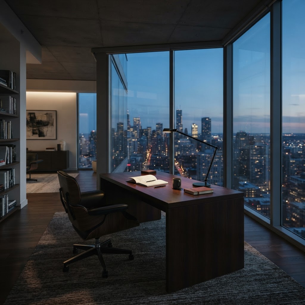 Minimalist office environment for deep work