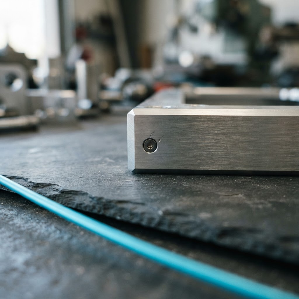 Macro view of brushed aluminum structural component