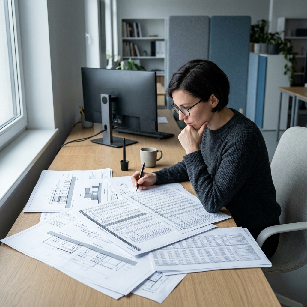 Engineer reviewing microservices architecture documentation