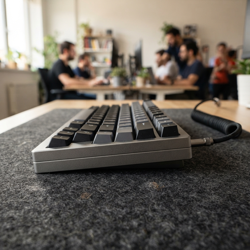 High quality mechanical keyboard on a modern office desk