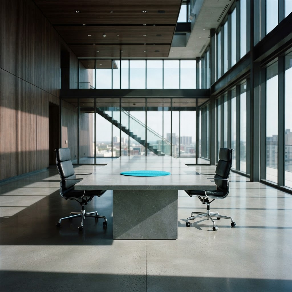 Minimalist conference room with architectural design
