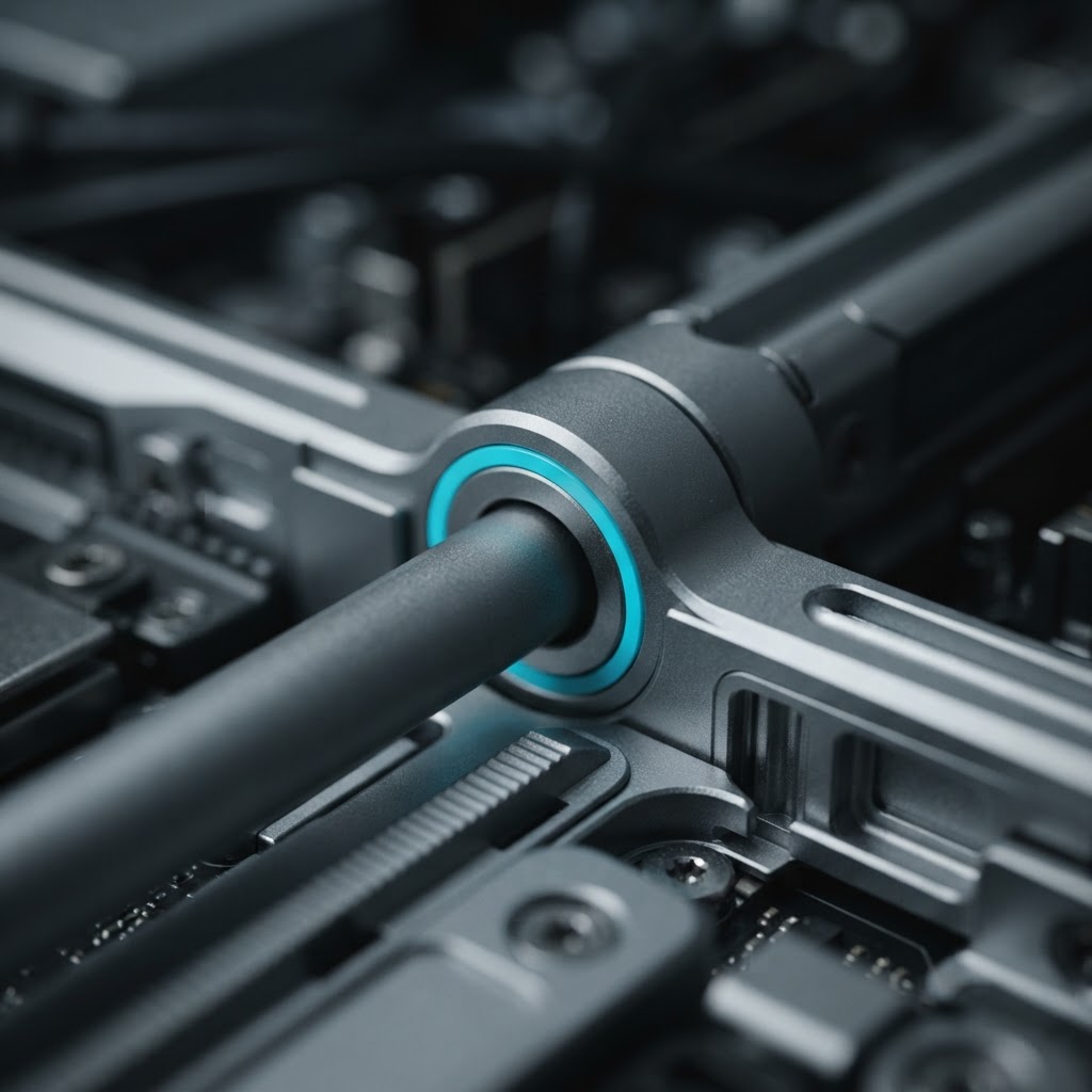 Macro detail of high precision metal hardware component