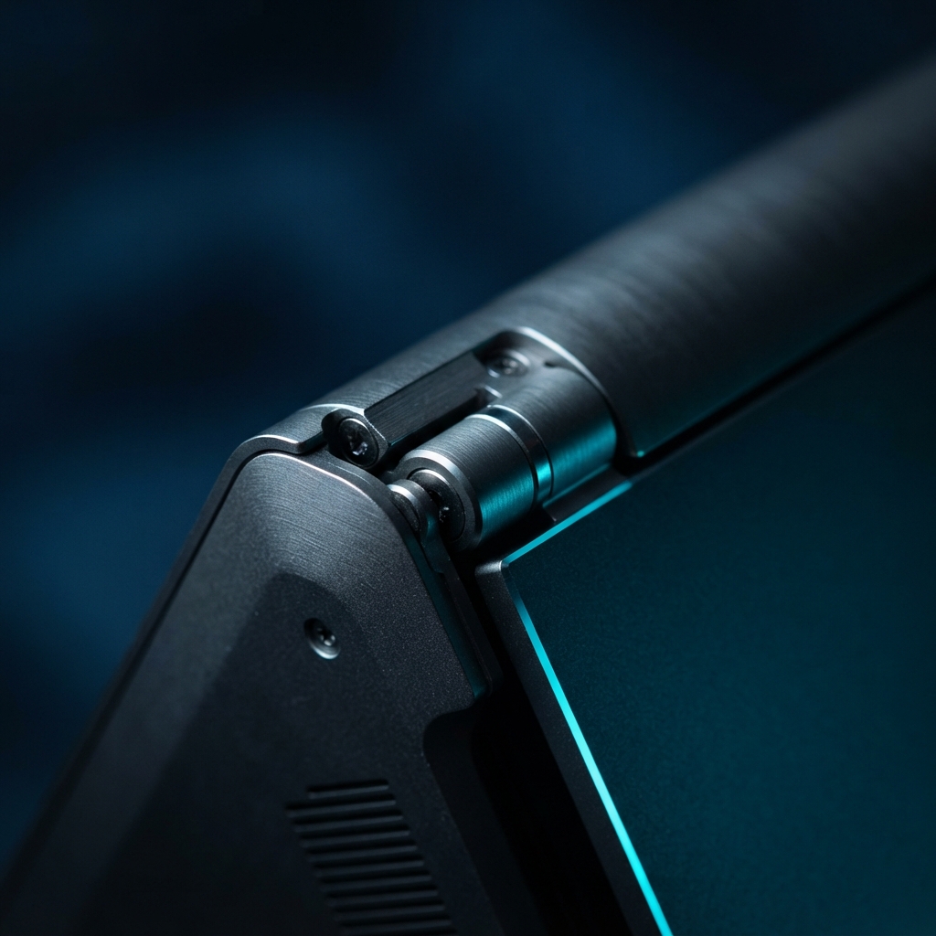 A close up detail of modern hardware casing