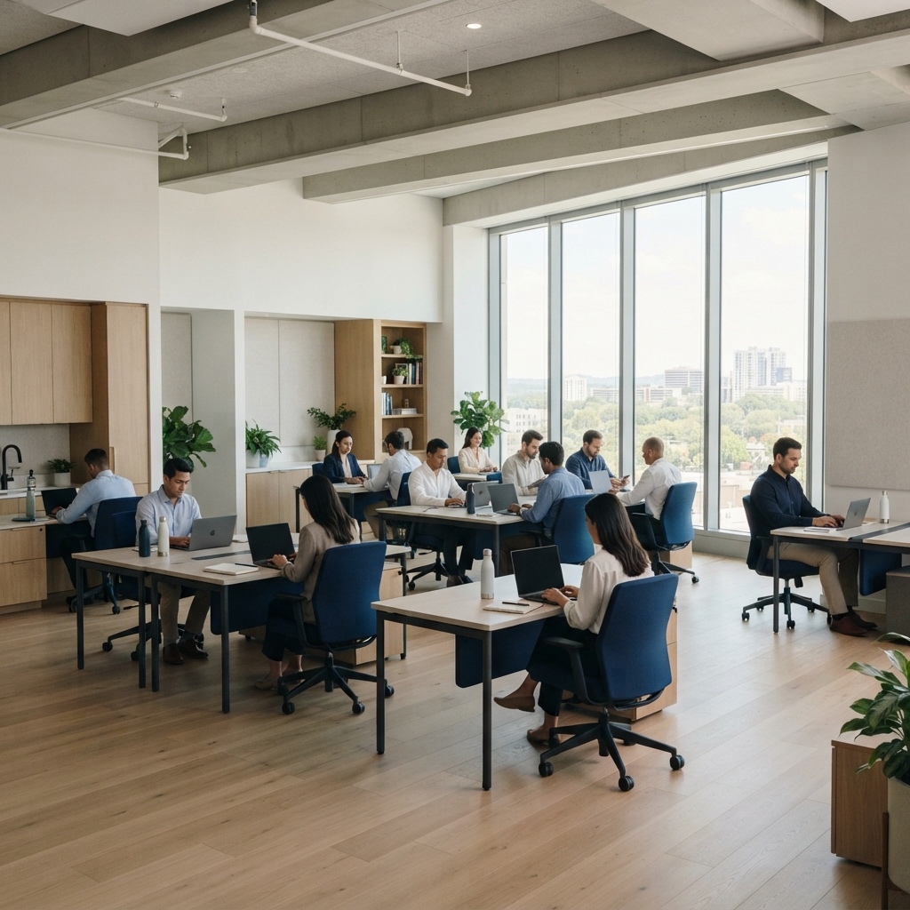 A quiet and professional modern workspace
