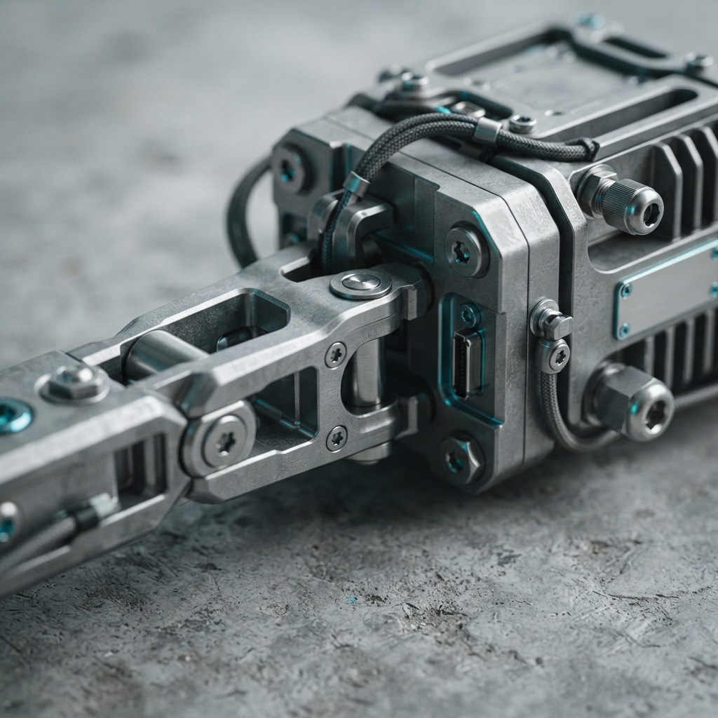 Detailed macro shot of precision hardware components