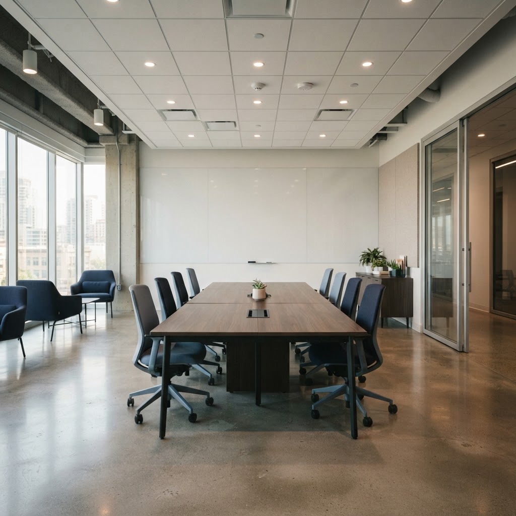 A clean modern collaborative workspace