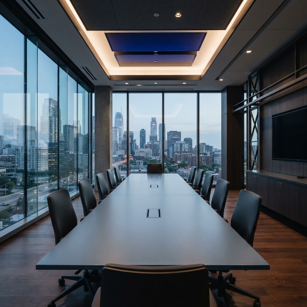Minimalist modern meeting room for strategy