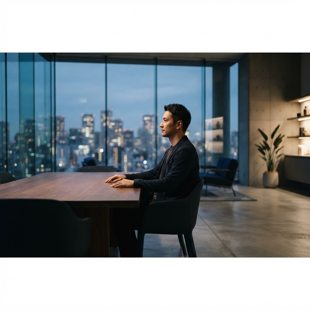 Modern professional workspace with a focused person