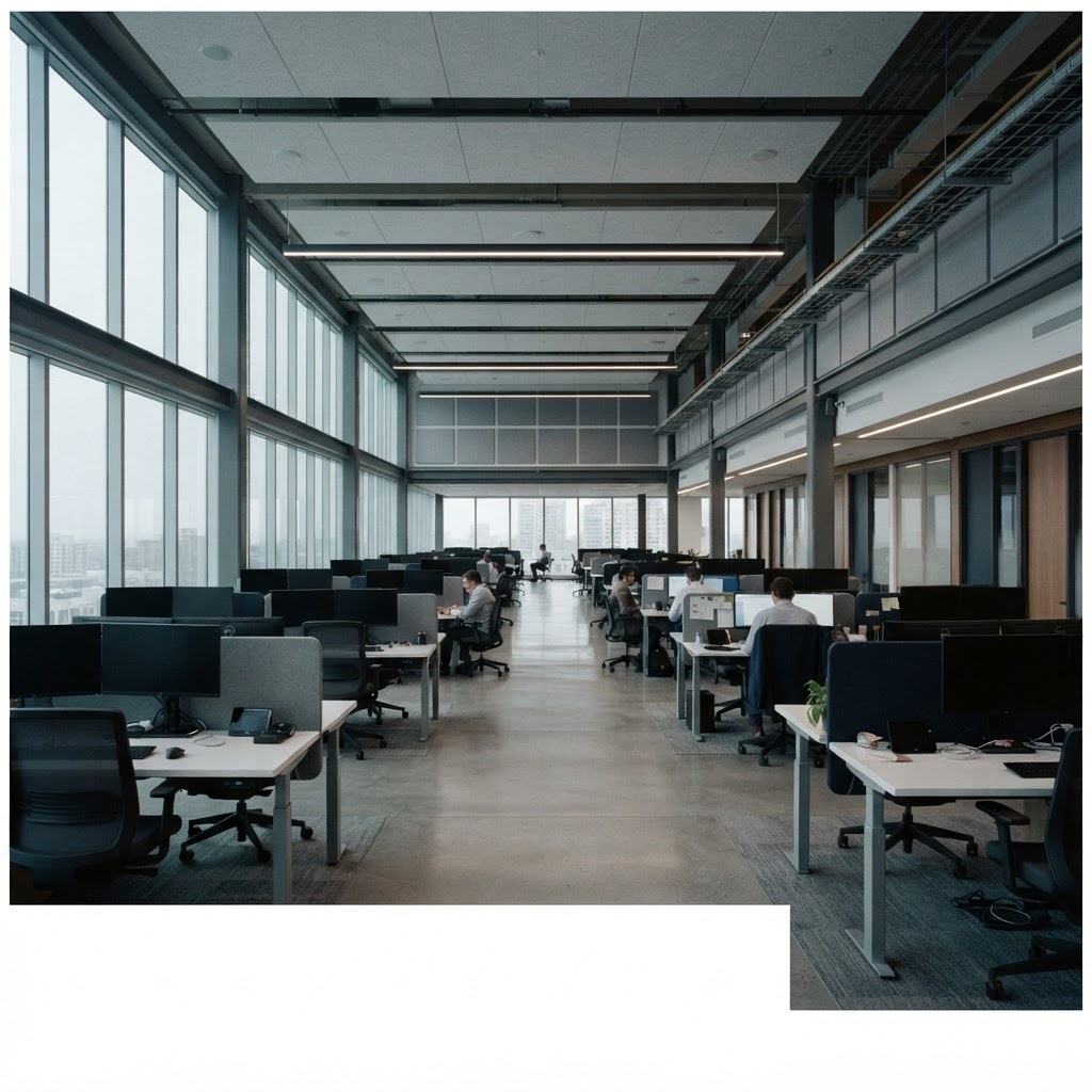 Professional modern workspace for software development teams