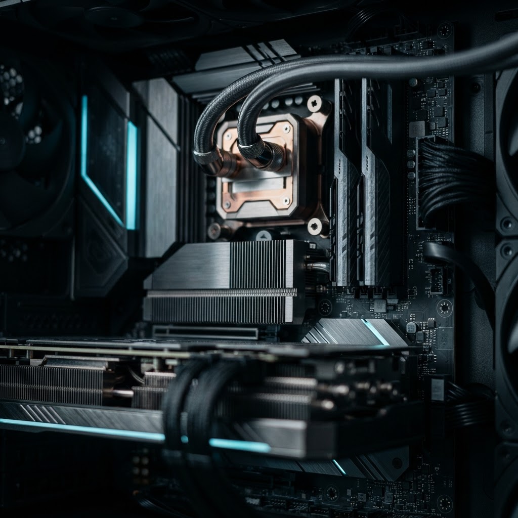 Close up of high performance computer hardware