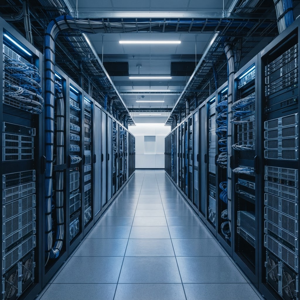 Modern server room infrastructure