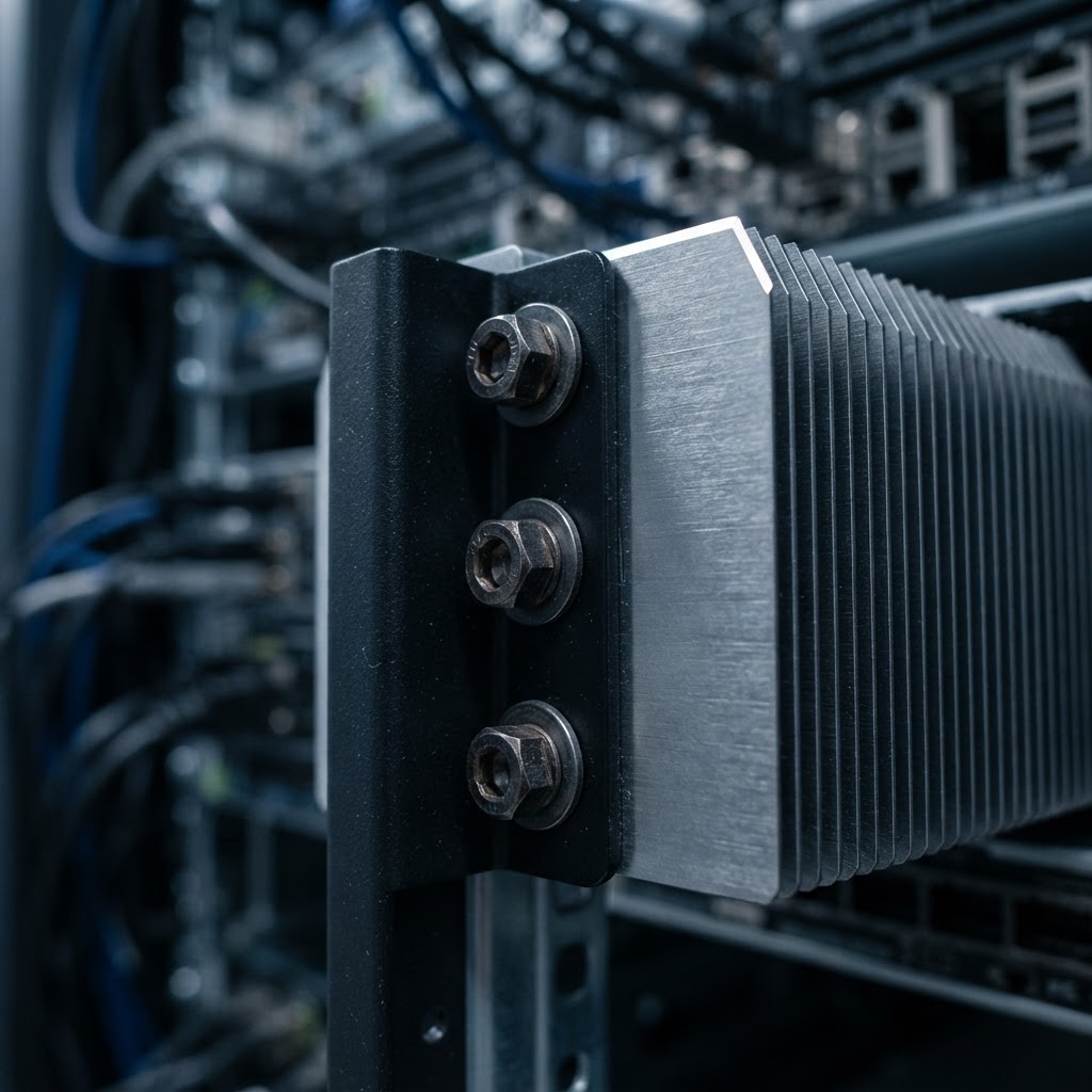 Close up of high quality server cooling architecture
