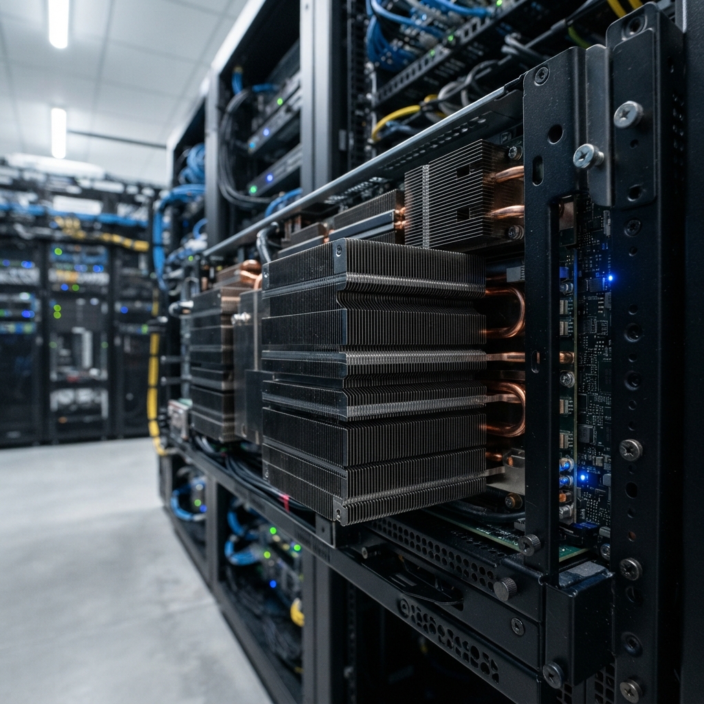 Detailed shot of high end server rack equipment