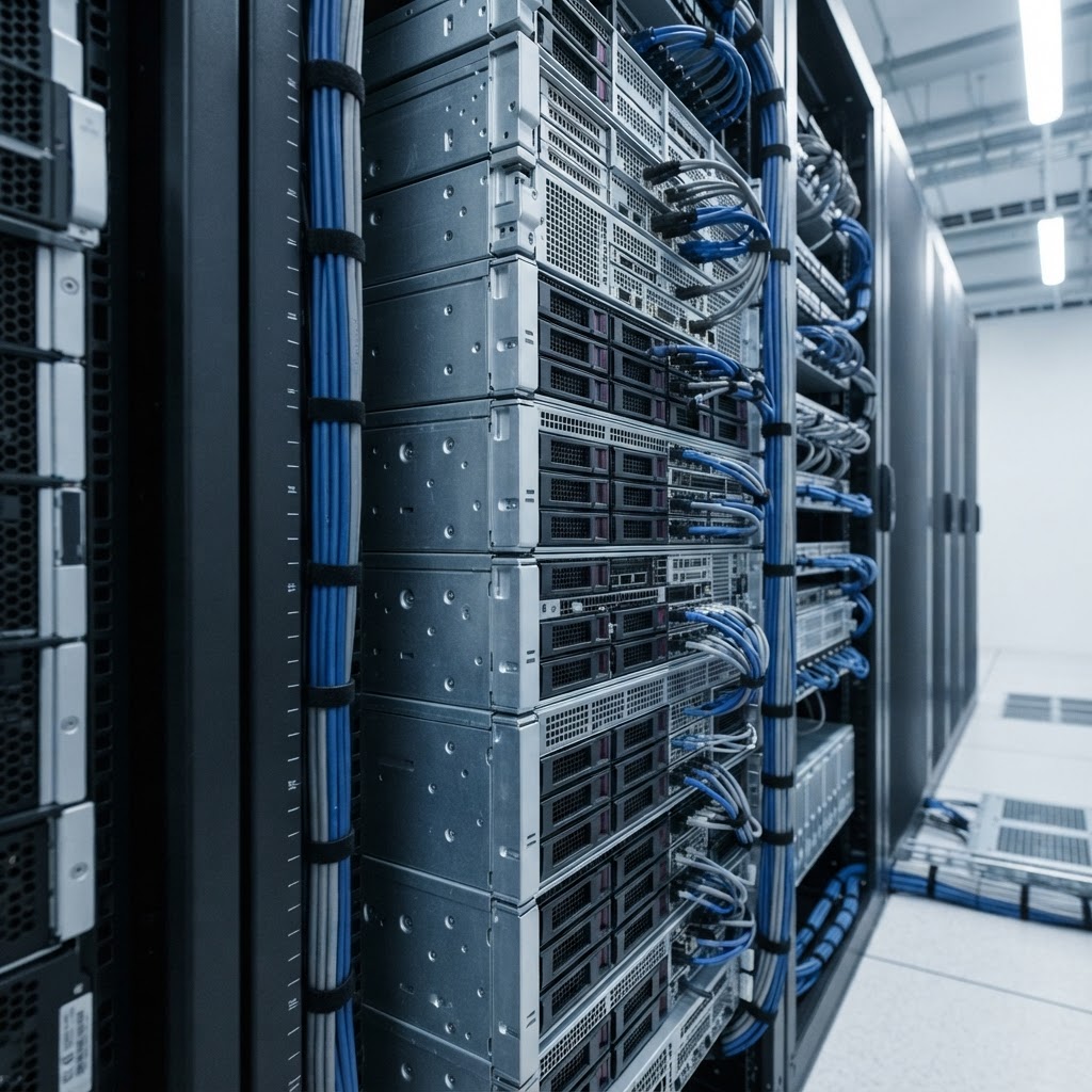 Detailed view of high end modular server hardware