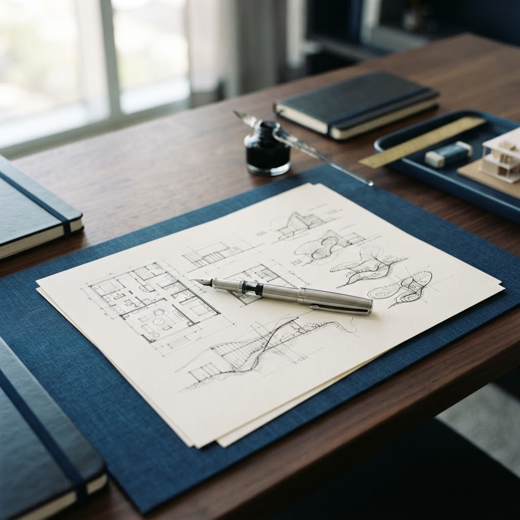 Minimalist office workspace with professional tools