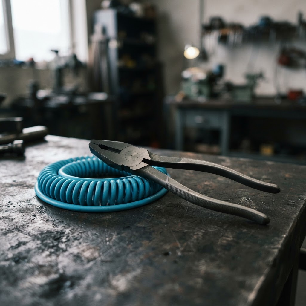 Professional tools for technical inspection on a dark surface