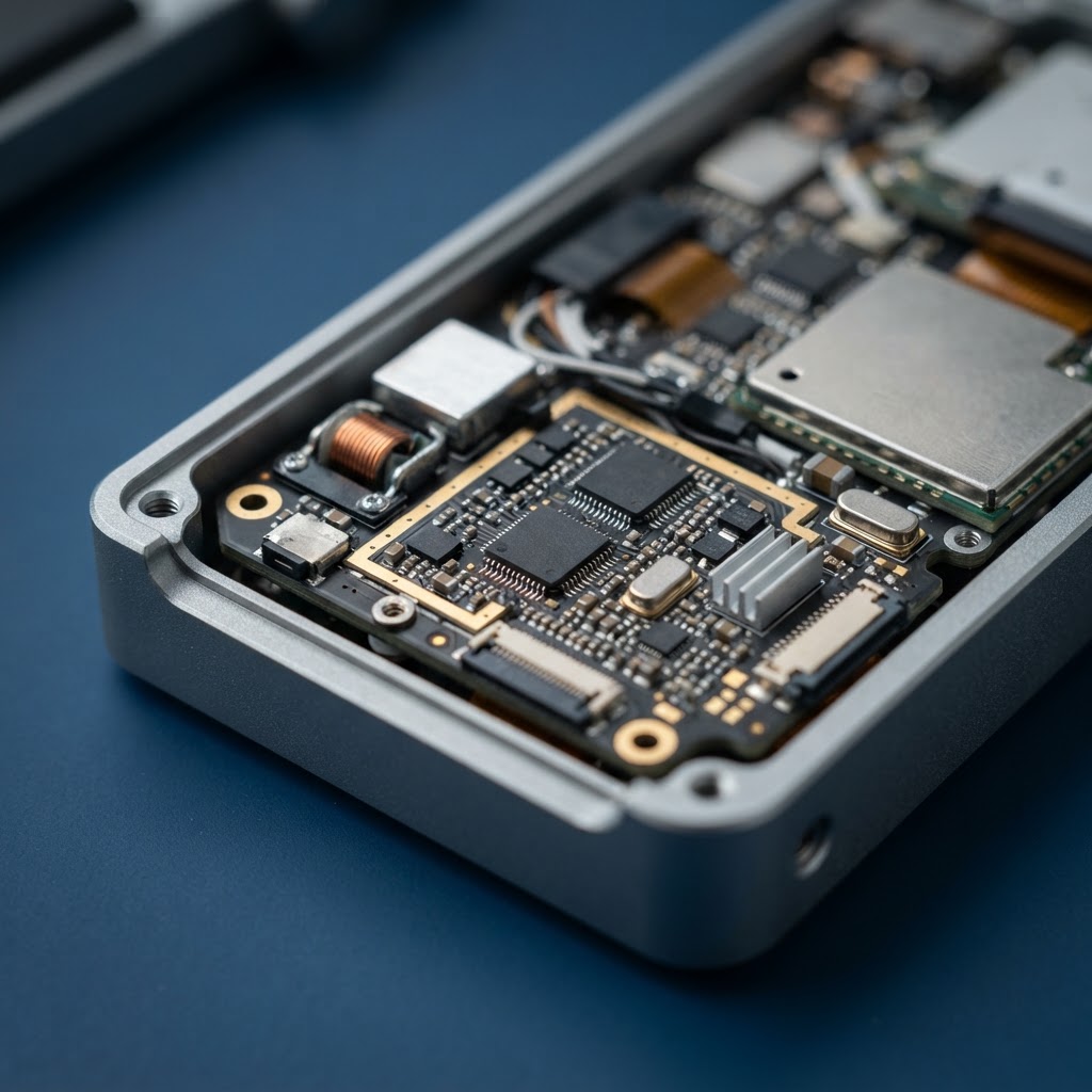 Macro view of high precision electronic hardware