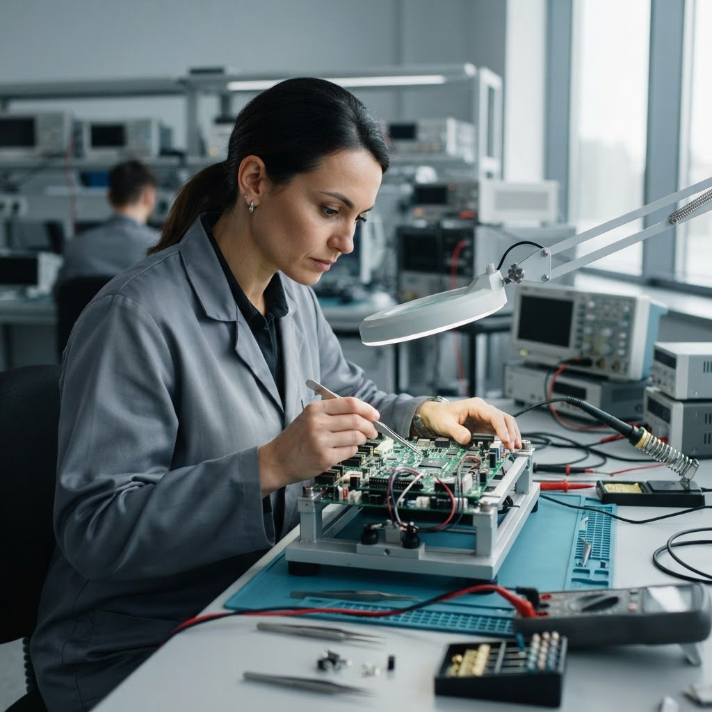 An engineer working in a professional laboratory