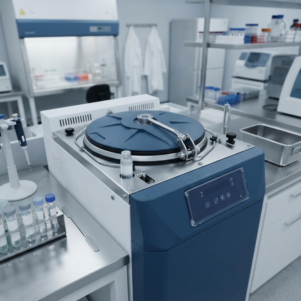 Laboratory centrifuge device in a clinical setting