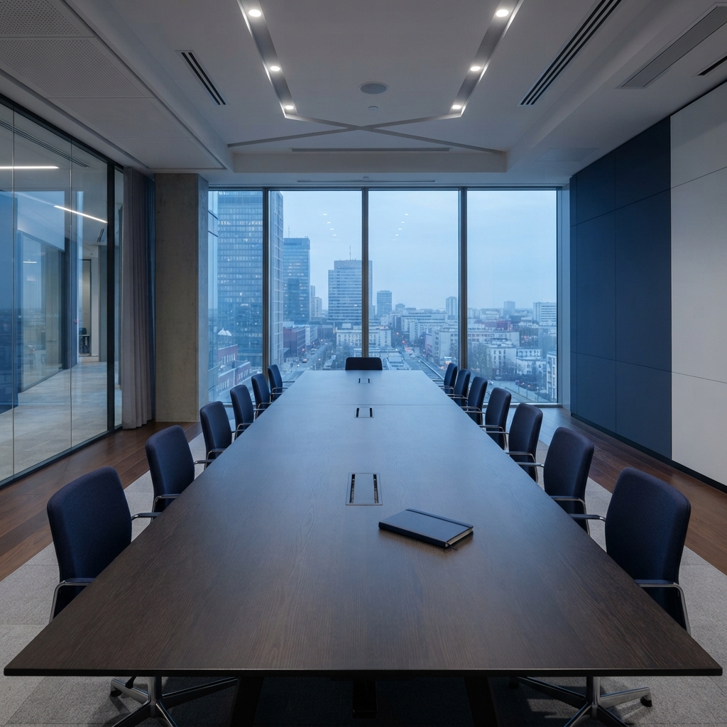 Empty professional conference room interior