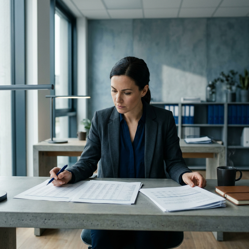 Founder analyzing funding metrics and financial data