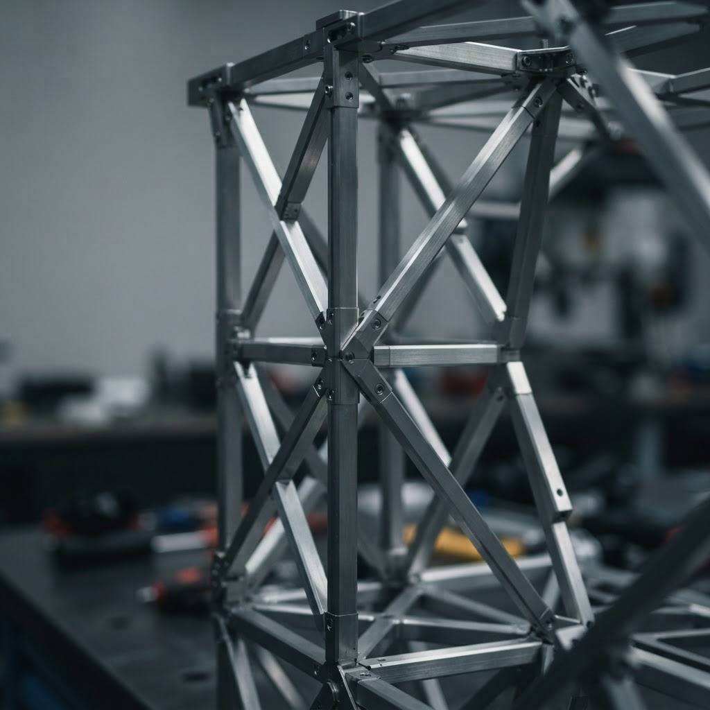 Close up of a technical engineered structural model
