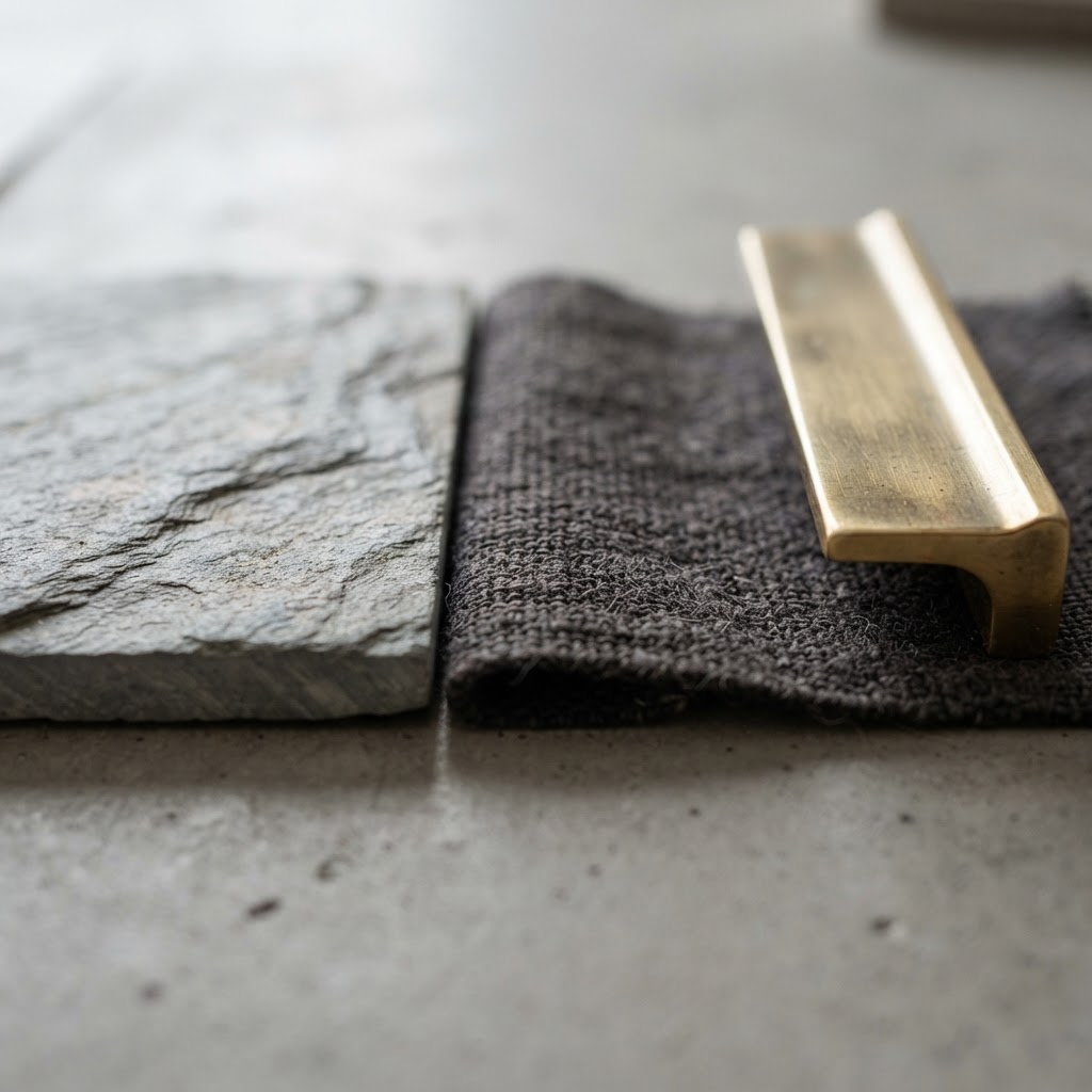 Close-up of high-quality home-building material samples