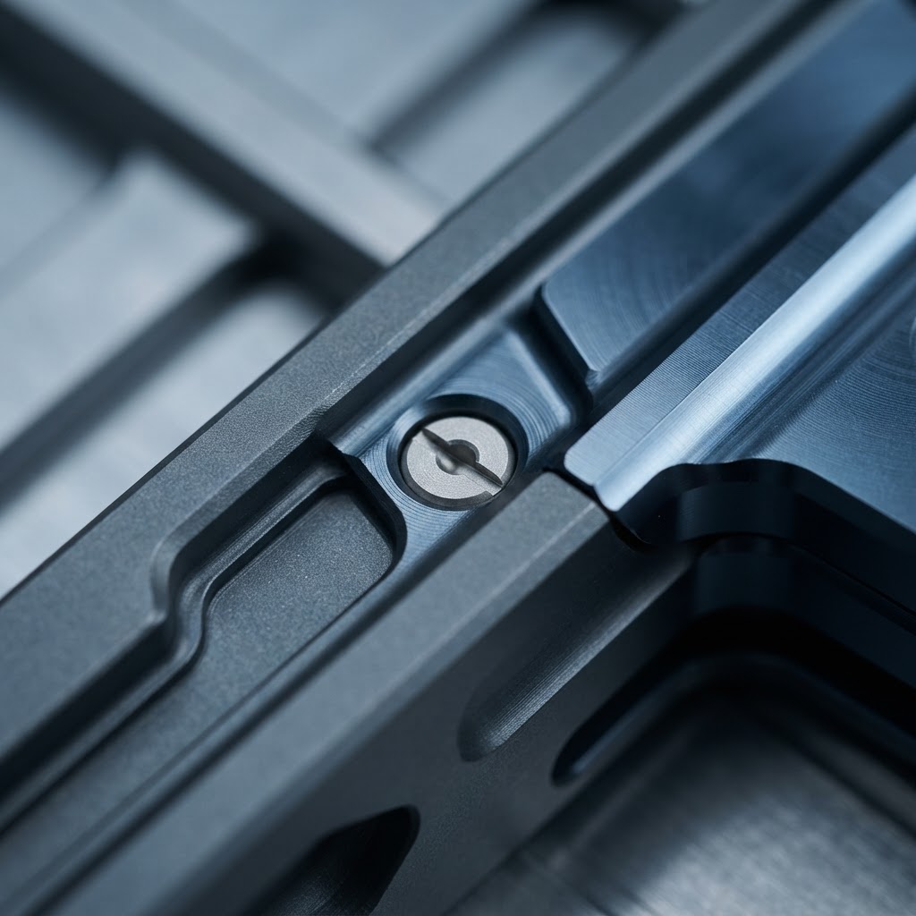 Close up of high precision metallic surface