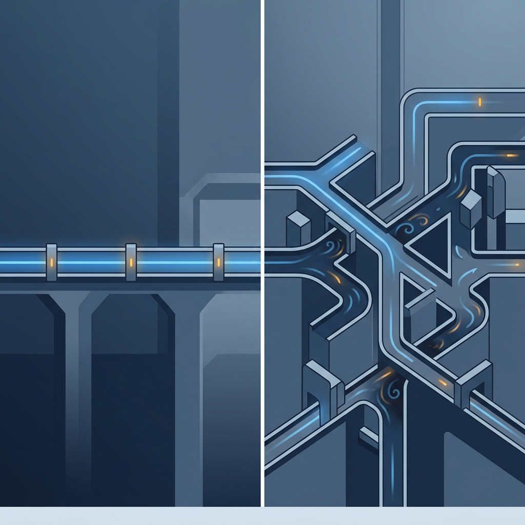 Clear versus complex financial pathway visualization
