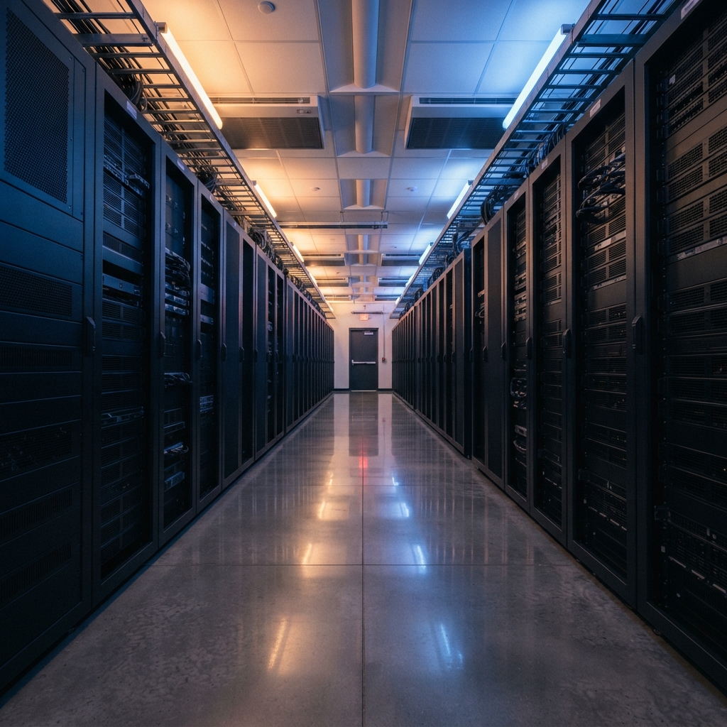 Orderly server room infrastructure rows